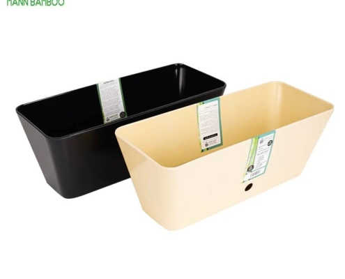 Biodegradable Bamboo Fibre Rectangle Self-Watering Planter 16 inch Wholesale