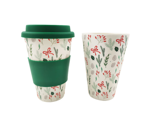 Biodegradable Customized Reusable Coffee Cups with Silicone Lid & Sleeve Supplier 16oz 470ml
